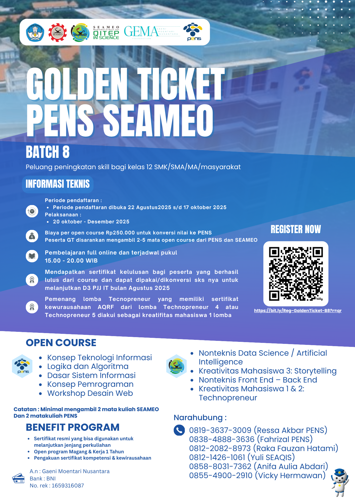 Golden Ticket PENS - SEAMEO Batch 8