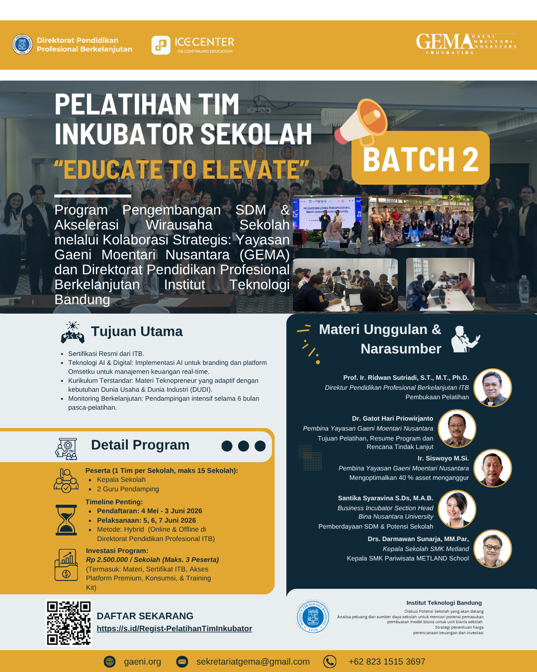 Training Tim Inkubator SMK/SMA/MA – GEMA x ITB Batch 2