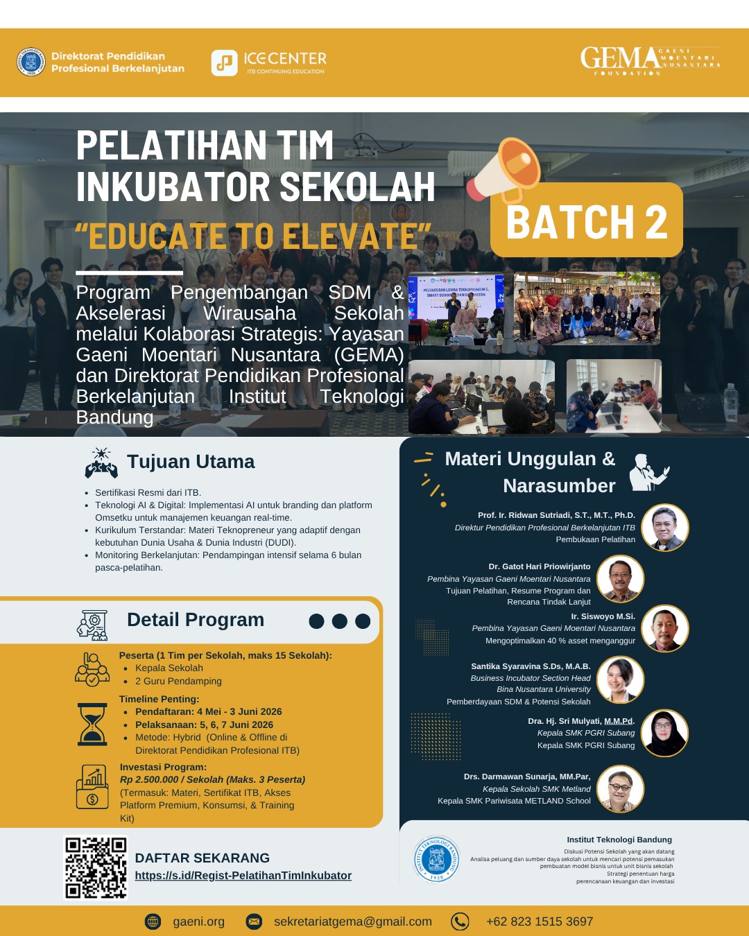 Training Tim Inkubator SMK/SMA/MA – GEMA x ITB Batch 2
