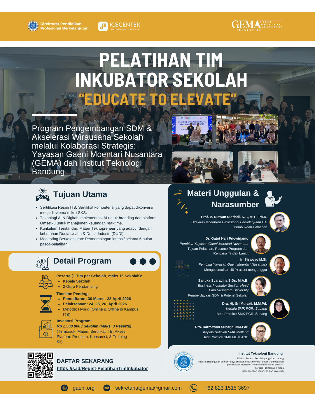 Training Tim Inkubator SMK/SMA/MA – GEMA x ITB